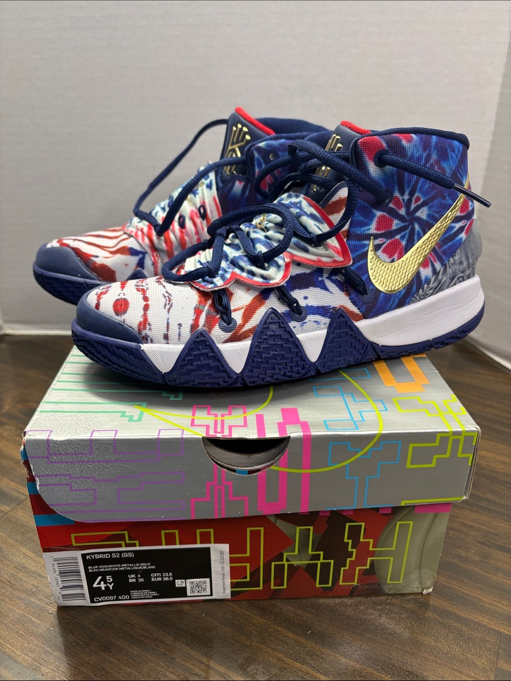 Nike Kyrie Kybrid Basketball Shoes - Blue, Red, Gold, White blue void/white Gold